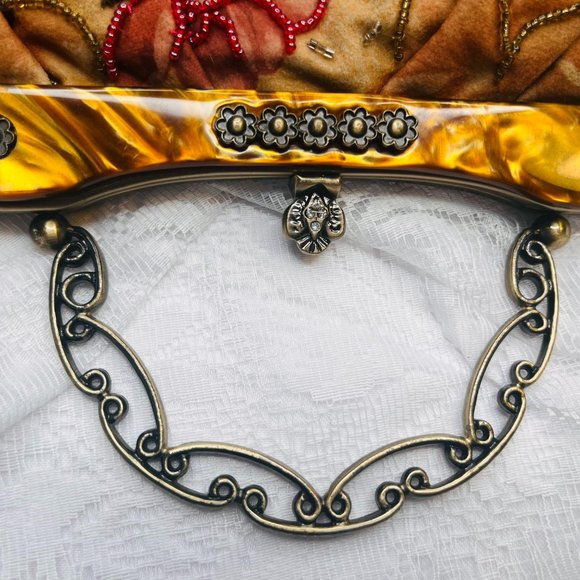 Vintage Art Deco Clutch Handmade Beaded 20-30s - Picture 5 of 10